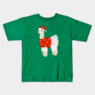 Christmas Ballerina Llama Digital Art | Christmas Special | illusima Kids T-Shirt